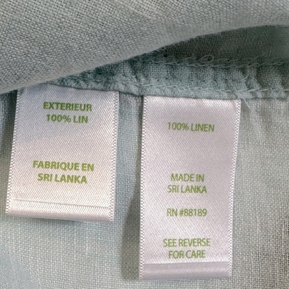 Lilly Pulitzer 100% Linen Long Sleeve Popover Top Size Medium‎ Seafoam Green - Picture 7 of 8